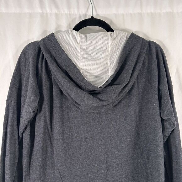 Under Armour Hoodie Women's Medium Grey Full Zip Drawstring Long Sleeve Sweater - Picture 8 of 9